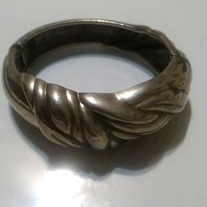 Vintage 60's Gun Metal Clamper Bracelet